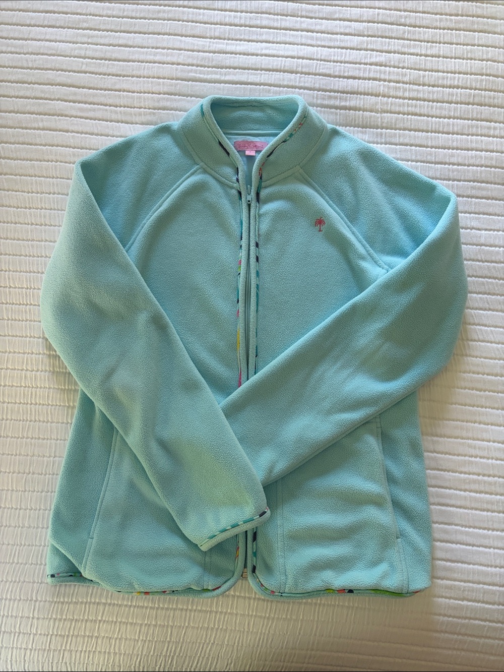 Lilly Pulitzer Women’s Aqua Fleece Jacket, size small